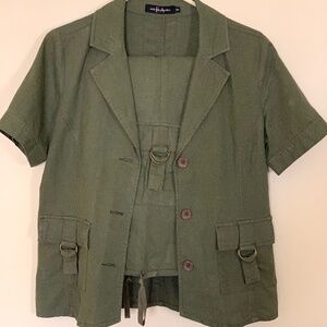 Vintage 2-piece green utility/safari-style pant set by Eric Alexandre  38/M